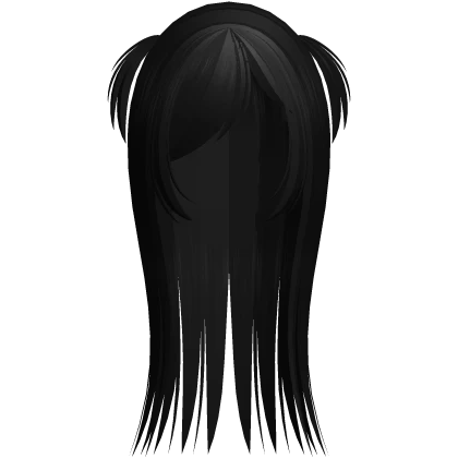 spiky wispy hair w side bangs black