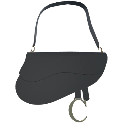 Classic Y2K Black Designer Saddle Bag