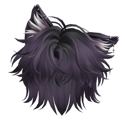 Purple Pierced Cat Ears Hair