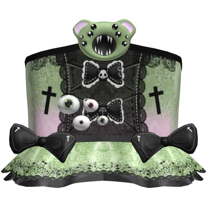 zombie green black pink monster eyes corset dress