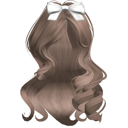 ♡ coquette milktea brown curls with white bow