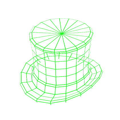 Green Wireframe Top Hat