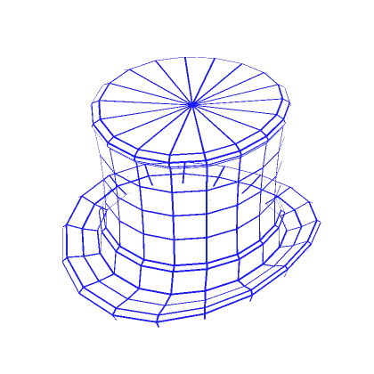 Blue Wireframe Top Hat