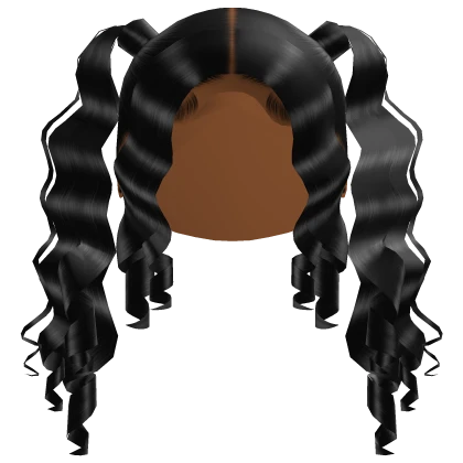 Curly Pigtails In Black 