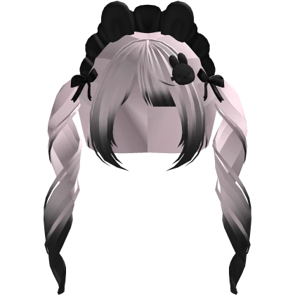 ♡ Maid Bunny Hair Sweetie (˶ˆ꒳ˆ˵) Pink Black ♡