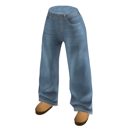 Baggy Light Jeans w/ Ankle Boots