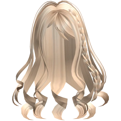 Princess Curly Side Braid Hair Blonde