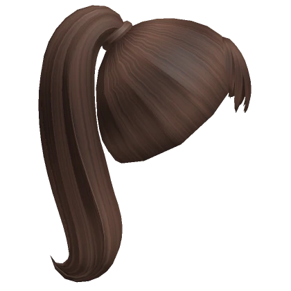 High Brown Bangs Ponytail