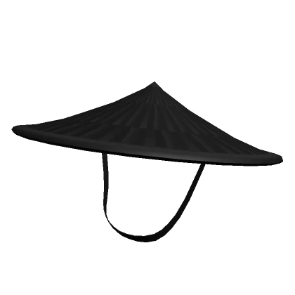 (Back Tilt) Black Samurai Hat w/ Strap