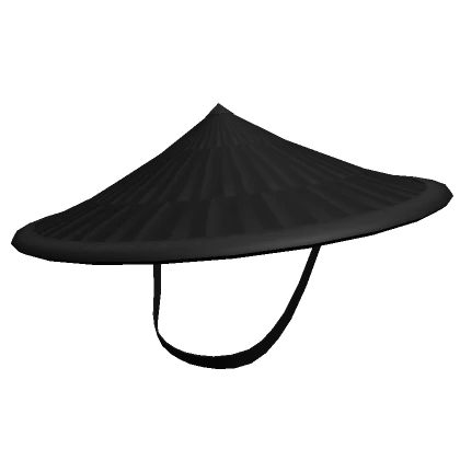 (Forward Tilt) Black Samurai Hat w/ Strap