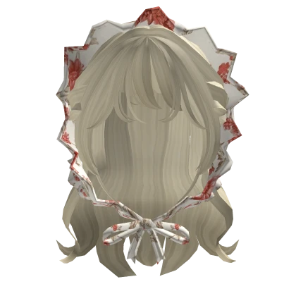igari mori kei blonde coquette bandana red floral