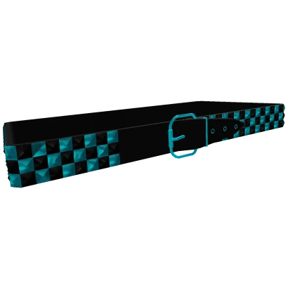 tilted scene 2000s emo cyan & black belt 1.0