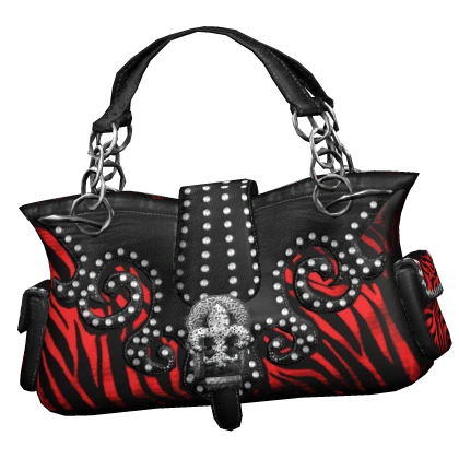 Mc-bling Scene Zebra Print Cross Bag in Red