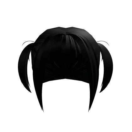 ♡ : kawaii black pixie pigtails