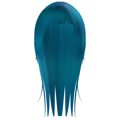 ♡ long messy scene vampire haircut in blue