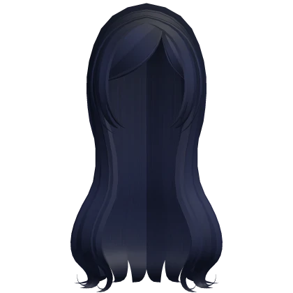 ☆ long wispy wavy straight hair dark blue