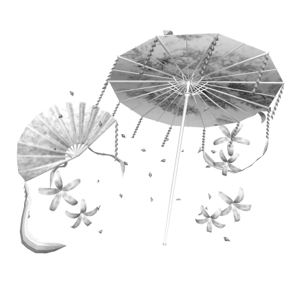 White Spider Lily Maximalist Umbrella Fan