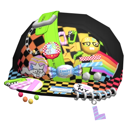 Scene Rainbow Decora Rave Black Cap