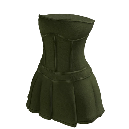 Army Green Trendy Denim Jean Mini Dress