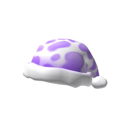 Cow Print Santa Hat Purple