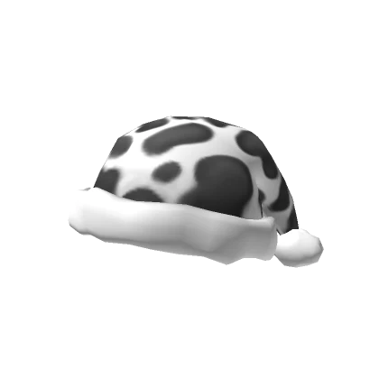 Cow Print Santa Hat Black