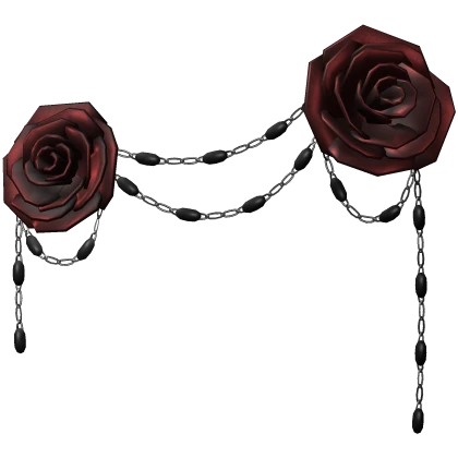 gothic rose hair clip + rosary red