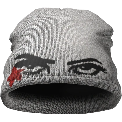 ✤ WHITE Y2K "FIERCE EYES" BEANIE