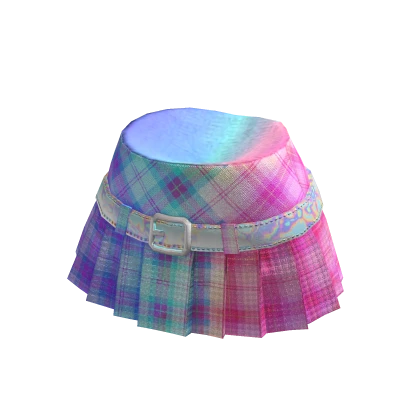 ✨ Rainbow Tartan Pleated Skirt Academia