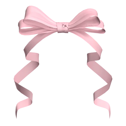 Hair Ribbon Bow Pastel Pink Satin Cutesy Dolly