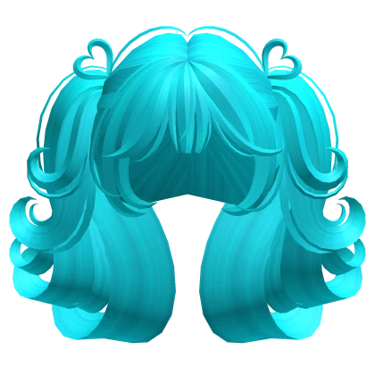 Swirly Short Heart Pigtails (Ocean Blue)