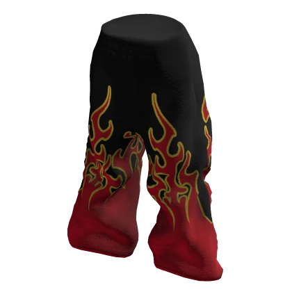 Baggy Flame Sweats Black and Red