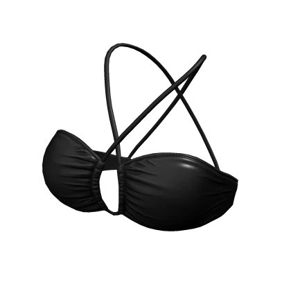 Bikini Top Black Urban Summer Halter String Tied