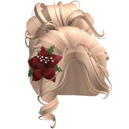 ♡ christmas winter cozy flower bun in blonde