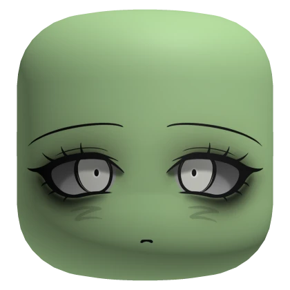 Cute Zombie Face - Medium Green