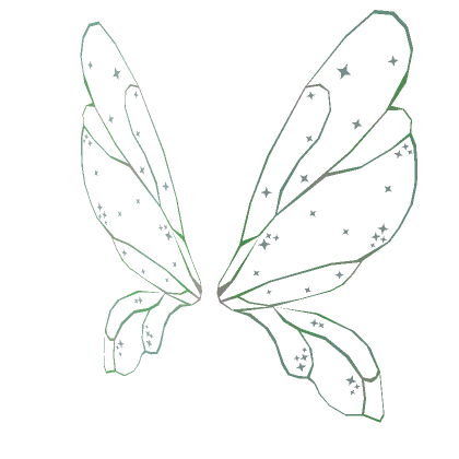 Translucent Green Sparkly Fairy Wings