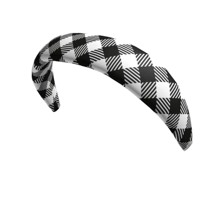 Christmas Headband black and White Plaid