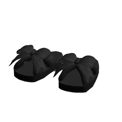 Cute Black Bow Sandals