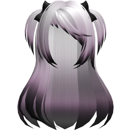 🤍 pretty n scene swept hair w bows purple black