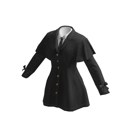 ✨ Wednesday Black Cape Trench Coat Merlina