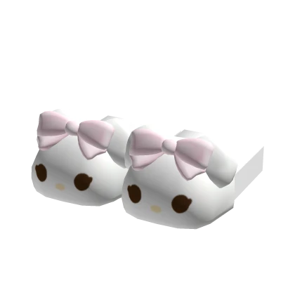 kawaii white kitty slippers