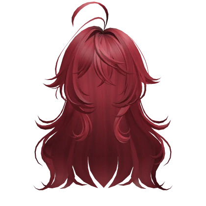 Red Cute Anime Girl Hair