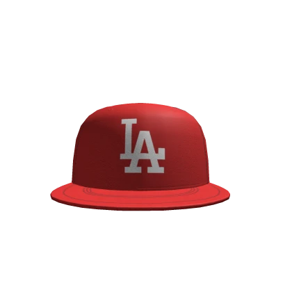 Red LA Chrome Hearts Fitted Cap (forward)