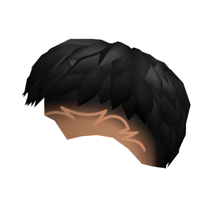 Messsy Black Burst Fade Mullet with design