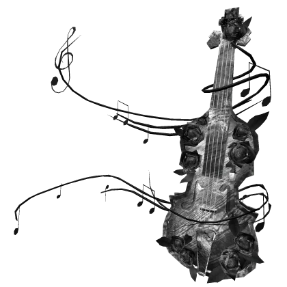 Black Vintage Fantasy Music Note Rose Violin