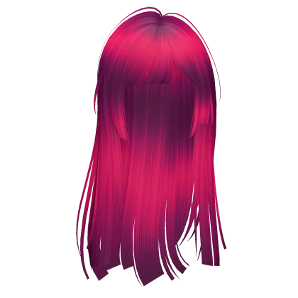 silky flowy layered hime cut (fuschia pink)