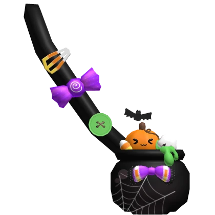 purple orange green pumpkin witch halloween bag