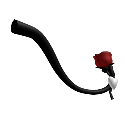 Black and White Demon Tail with Red Rose