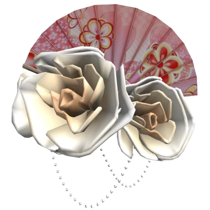 Floral Gyaru Harajuku Rose,Peals & Fan Headpiece