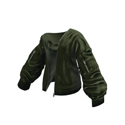 Green Grunge Off Shoulder Jacket