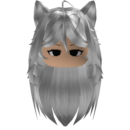 🐾 White Messy Anime Cat Girl Hair 